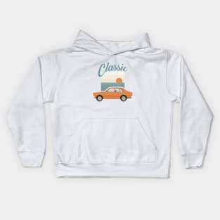 fine day to ride a classic car Kids Hoodie